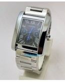 Cartier Tank Day-Date Moon Phase Steel Watch