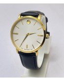 Movado Ultra Slim White Dail Leather Strap Watch