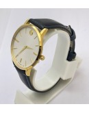 Movado Ultra Slim White Dail Leather Strap Watch