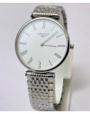 Longines Elegance La Grande White Steel Watch