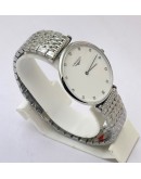 Longines Elegance La Grande Diamond Mark White Steel Watch
