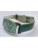 Franck Muller Crazy Hours Steel Green Leather Strap Swiss Automatic Watch