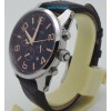 Mont Blanc Time Walker Black Leather Strap Watch