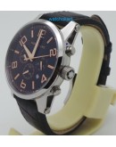 Mont Blanc Time Walker Black Leather Strap Watch