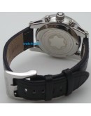 Mont Blanc Time Walker Black Leather Strap Watch
