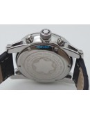 Mont Blanc Time Walker Black Leather Strap Watch