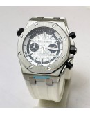 Audemars Piguet Diver Chronograph White Rubber Strap Watch