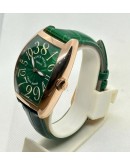 Franck Muller Crazy Hours Green Leather Strap Swiss Automatic Watch