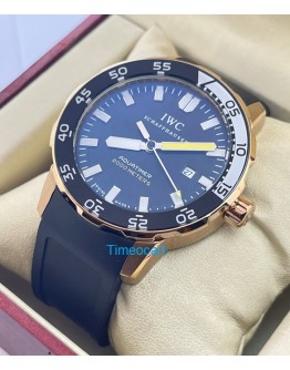 I W C Aquatimer 2000 Rose Gold Black Rubber Strap Swiss Automatic Watch
