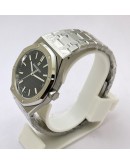 Audemars Piguet Royal Oak Steel Black Swiss ETA Valjoux 7750 Automatic Watch