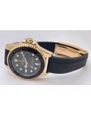 Rolex Yacht Master Black Rubber Strap Swiss Automatic Watch