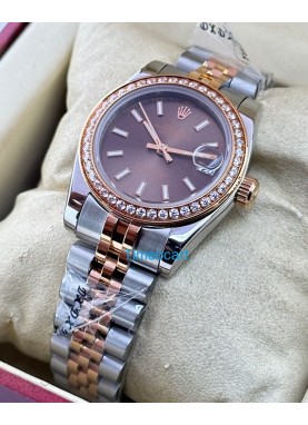 Rolex Datejust Diamond Bezel Blue Steel Swiss Automatic Ladies Watch