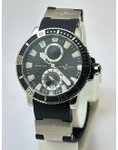 Ulysse Nardin Marine Diver Steel Black Rubber Strap Swiss Automatic Watch