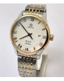 Omega De-Ville White Dual Tone Bracelet Swiss Automatic Watch