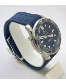 Omega Seamaster 50th Anniversary Steel Blue Rubber Strap Swiss Automatic Watch