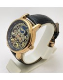 PATEK PHILIPPE SKELETON TWO TIME ZONE SM PHASE 2 SWISS AUTOMATIC WATCH