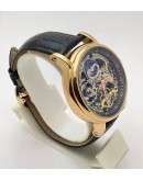 PATEK PHILIPPE SKELETON TWO TIME ZONE SM PHASE 2 SWISS AUTOMATIC WATCH