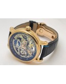 PATEK PHILIPPE SKELETON TWO TIME ZONE SM PHASE 2 SWISS AUTOMATIC WATCH