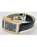 Cartier Tank Day-Date Moon Phase Black Rose Gold Leather Strap Watch