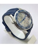 OMEGA SEAMASTER 50TH ANNIVERSARY GREY DIAL BLUE RUBBER STRAP SWISS AUTOMATIC WATCH