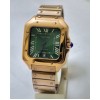 Cartier Santos 100 Green Rose Gold Swiss Automatic Watch