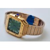 Cartier Santos 100 Green Rose Gold Swiss Automatic Watch