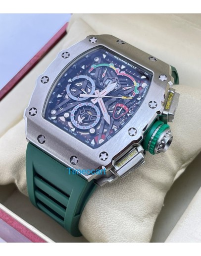 Richard Mille Mclaren F1 Green Rubber Strap Swiss Automatic Watch