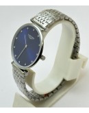 Longines Elegance La Grande Diamond Mark Blue Steel Watch