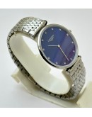 Longines Elegance La Grande Diamond Mark Blue Steel Watch