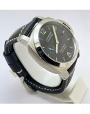 Panerai Marin Steel Black Leather Strap Swiss Automatic Watch