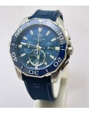 Tag Heuer Aquaracer Calibre 5 Chronograph Blue Rubber Strap Watch