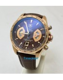 Tag Heuer Grand Carrera Calibre 17 Rose Gold Leather Strap Watch