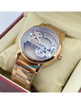 Patek Philippe Calatrava Black Leather Strap Watch