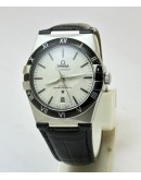 Omega Constellation White Black Strap Swiss Automatic Watch