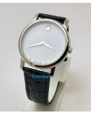 Movado Ultra Slim 2 Steel White Leather Strap Watch