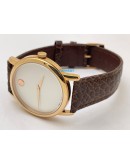 Movado Ultra Slim 2 Rose Gold White Leather Strap Watch