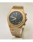 Audemars Piguet Chronometer Rose Gold Black Watch