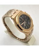 Audemars Piguet Chronometer Rose Gold Black Watch