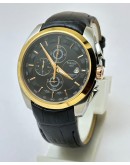 Tissot Couturier Chronograph Black Leather Strap Watch