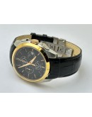 Tissot Couturier Chronograph Black Leather Strap Watch