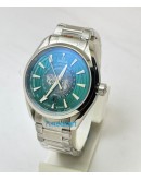 OMEGA SEAMASTER AQUA TERA WORLD TIME GREEN STEEL SWISS AUTOMATIC WATCH