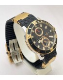 Ulysse Nardin Marine Diver Rose Gold Swiss ETA 7750 Valjoux Automatic Movement Watch