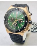 Breitling Chronomat B01 42 Green Dial Black Rubber Strap Watch