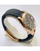 Rolex Sky Dweller Brown Dial Rubber Strap Swiss ETA Automatic Watch
