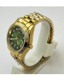 Rolex Day-Date Diamond Mark Green Golden Swiss Automatic Watch