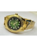 Rolex Day-Date Diamond Mark Green Golden 36MM Swiss Automatic Watch