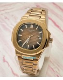 Patek Philippe Nautilus Automatic Rose Gold Brown Swiss Automatic Watch