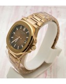 Patek Philippe Nautilus Automatic Rose Gold Brown Swiss Automatic Watch