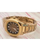 Patek Philippe Nautilus Automatic Rose Gold Brown Swiss Automatic Watch