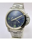 Panerai GMT Blue Steel Bracelet Swiss Automatic Watch